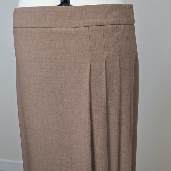 Simons Contemporaine Brown Pleated Midi Skirt Size 10 - Picture 4 of 9